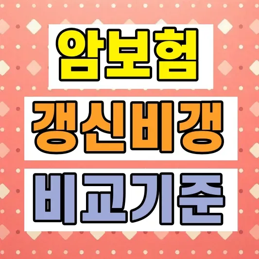 암보험 갱신형 비갱신형 비교