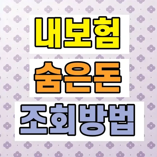 내보험찾아줌 보장 조회