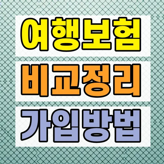 해외여행 여행자보험 비교 가입